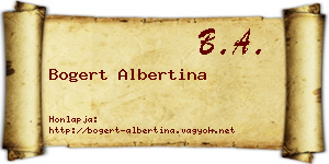 Bogert Albertina névjegykártya